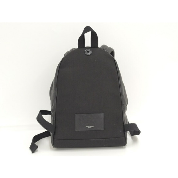 Saint Laurent Black Yves Leather Backpack - Picture 1 of 10